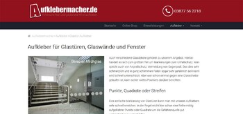 Responsive Webdesign - Homepage Aufklebermacher.de