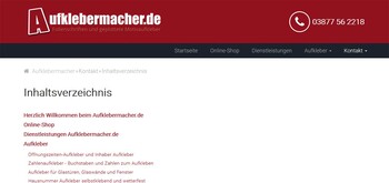 Responsive Webdesign - Homepage Aufklebermacher.de
